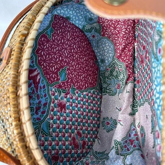 Rattan Basket Purse Handbag Crossbody Boho - Picture 7 of 7